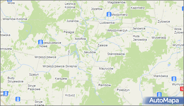 mapa Hipolitów gmina Wodzierady, Hipolitów gmina Wodzierady na mapie Targeo