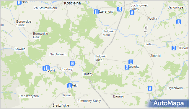 mapa Hołówki Duże, Hołówki Duże na mapie Targeo