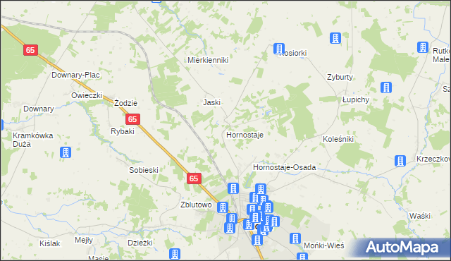 mapa Hornostaje, Hornostaje na mapie Targeo