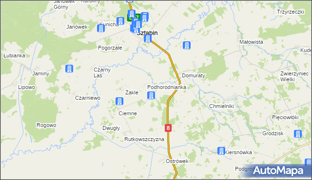 mapa Horodnianka gmina Suchowola, Horodnianka gmina Suchowola na mapie Targeo