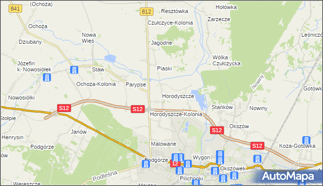 mapa Horodyszcze gmina Chełm, Horodyszcze gmina Chełm na mapie Targeo