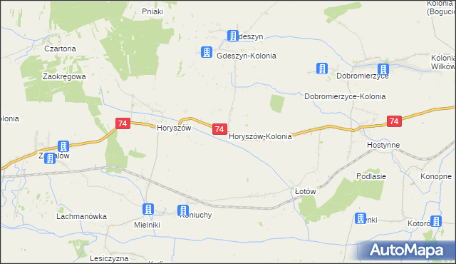 mapa Horyszów-Kolonia, Horyszów-Kolonia na mapie Targeo