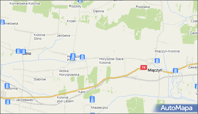 mapa Horyszów-Stara Kolonia, Horyszów-Stara Kolonia na mapie Targeo