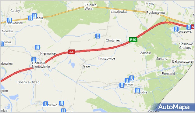 mapa Hruszowice gmina Stubno, Hruszowice gmina Stubno na mapie Targeo