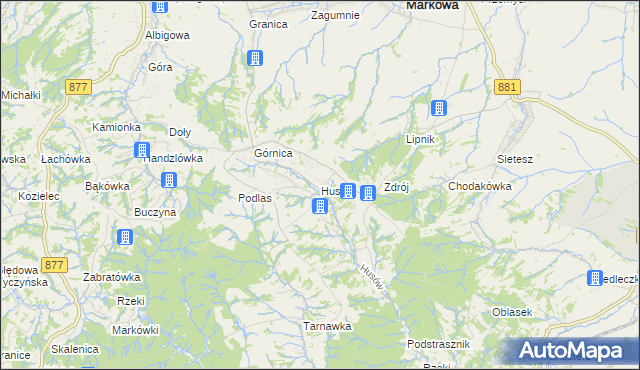 mapa Husów, Husów na mapie Targeo