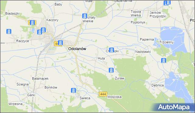 mapa Huta gmina Odolanów, Huta gmina Odolanów na mapie Targeo