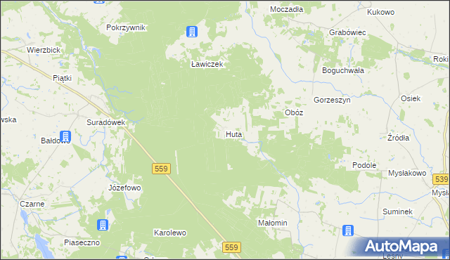 mapa Huta gmina Skępe, Huta gmina Skępe na mapie Targeo