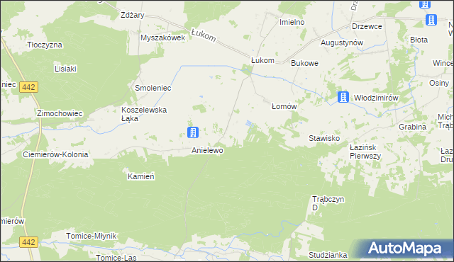 mapa Huta Łukomska gmina Zagórów, Huta Łukomska gmina Zagórów na mapie Targeo