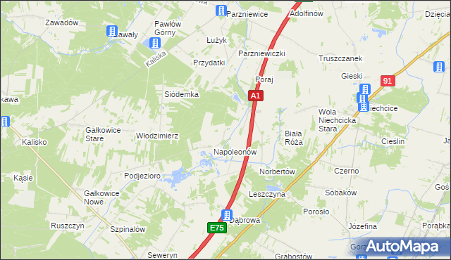 mapa Huta Porajska, Huta Porajska na mapie Targeo