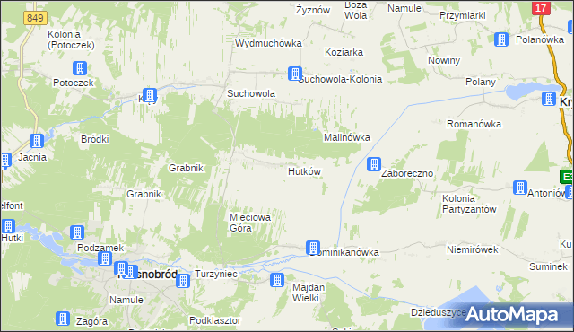 mapa Hutków, Hutków na mapie Targeo