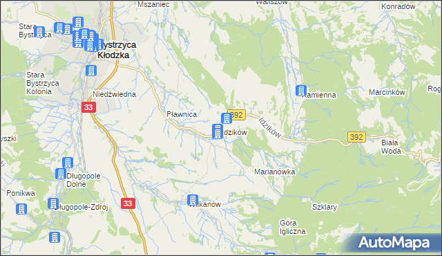 mapa Idzików, Idzików na mapie Targeo