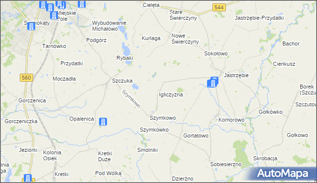 mapa Igliczyzna, Igliczyzna na mapie Targeo