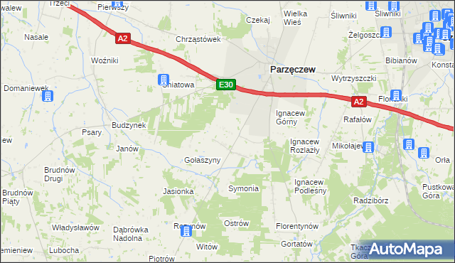 mapa Ignacew Parzęczewski, Ignacew Parzęczewski na mapie Targeo