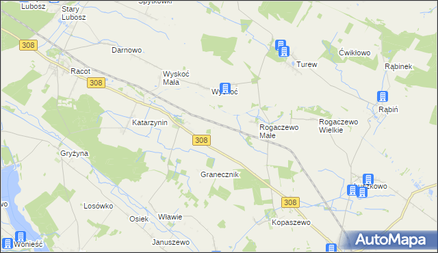 mapa Ignacewo gmina Kościan, Ignacewo gmina Kościan na mapie Targeo