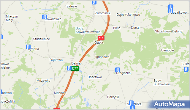 mapa Ignacewo gmina Strzegowo, Ignacewo gmina Strzegowo na mapie Targeo