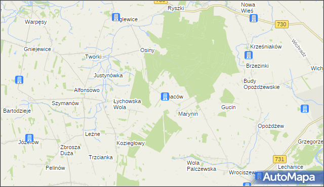 mapa Ignaców gmina Jasieniec, Ignaców gmina Jasieniec na mapie Targeo