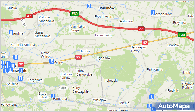 mapa Ignaców gmina Mińsk Mazowiecki, Ignaców gmina Mińsk Mazowiecki na mapie Targeo