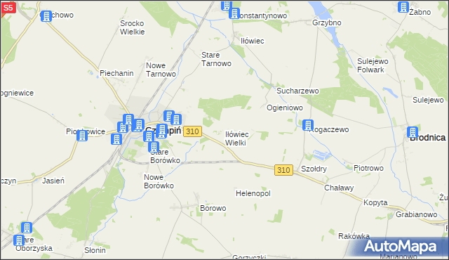 mapa Iłówiec Wielki, Iłówiec Wielki na mapie Targeo