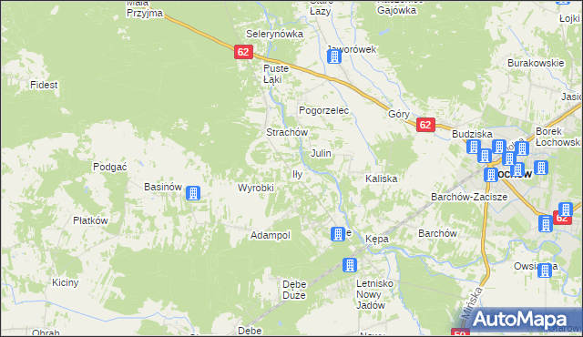 mapa Iły gmina Jadów, Iły gmina Jadów na mapie Targeo