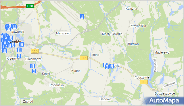 mapa Imno gmina Goleniów, Imno gmina Goleniów na mapie Targeo