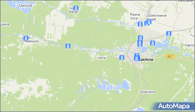 mapa Irena gmina Zaklików, Irena gmina Zaklików na mapie Targeo