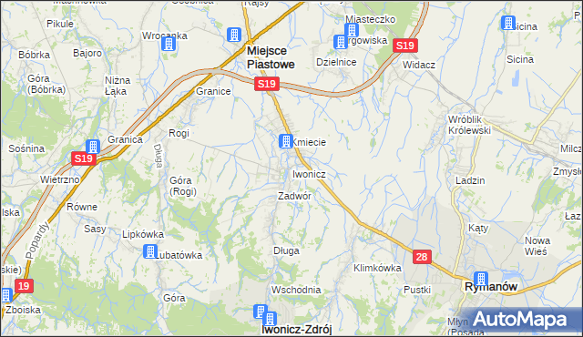 mapa Iwonicz, Iwonicz na mapie Targeo