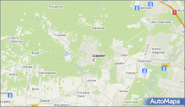 mapa Izabelin C, Izabelin C na mapie Targeo