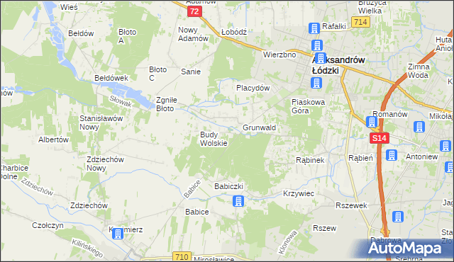 mapa Izabelin gmina Aleksandrów Łódzki, Izabelin gmina Aleksandrów Łódzki na mapie Targeo