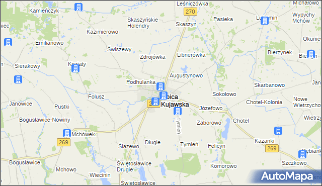 mapa Izbica Kujawska, Izbica Kujawska na mapie Targeo