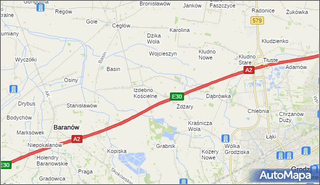 mapa Izdebno Nowe, Izdebno Nowe na mapie Targeo