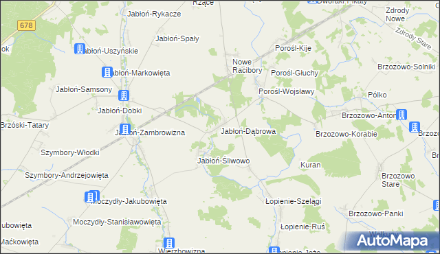 mapa Jabłoń-Dąbrowa, Jabłoń-Dąbrowa na mapie Targeo