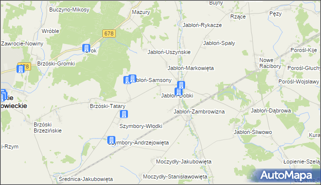 mapa Jabłoń-Dobki, Jabłoń-Dobki na mapie Targeo