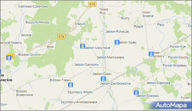 mapa Jabłoń-Markowięta, Jabłoń-Markowięta na mapie Targeo