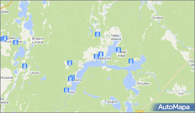 mapa Jabłonka gmina Nidzica, Jabłonka gmina Nidzica na mapie Targeo