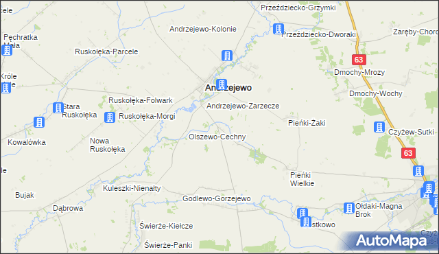 mapa Jabłonowo-Klacze, Jabłonowo-Klacze na mapie Targeo