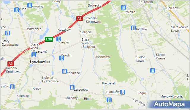 mapa Jacochów, Jacochów na mapie Targeo