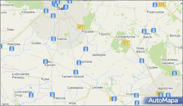 mapa Jadwigów gmina Gąbin, Jadwigów gmina Gąbin na mapie Targeo