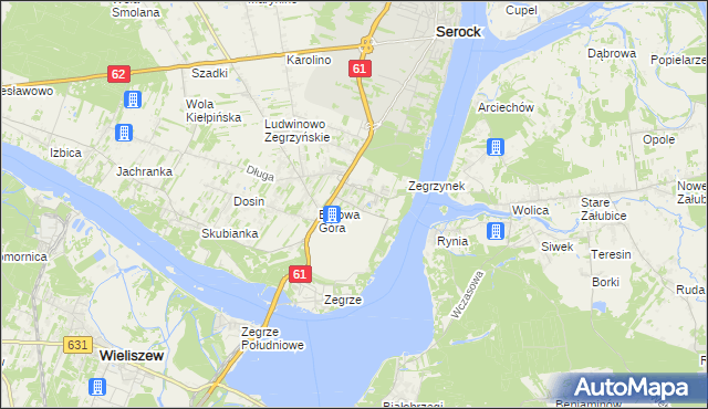 mapa Jadwisin gmina Serock, Jadwisin gmina Serock na mapie Targeo
