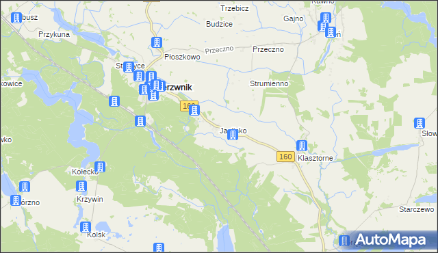 mapa Jaglisko, Jaglisko na mapie Targeo