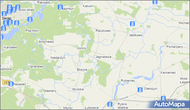 mapa Jagniewice, Jagniewice na mapie Targeo