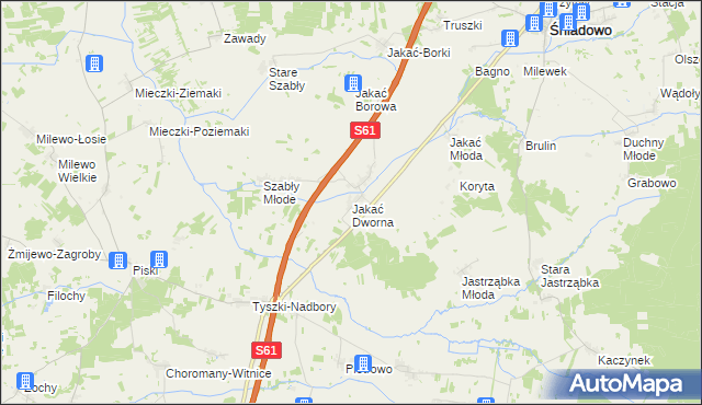 mapa Jakać Dworna, Jakać Dworna na mapie Targeo