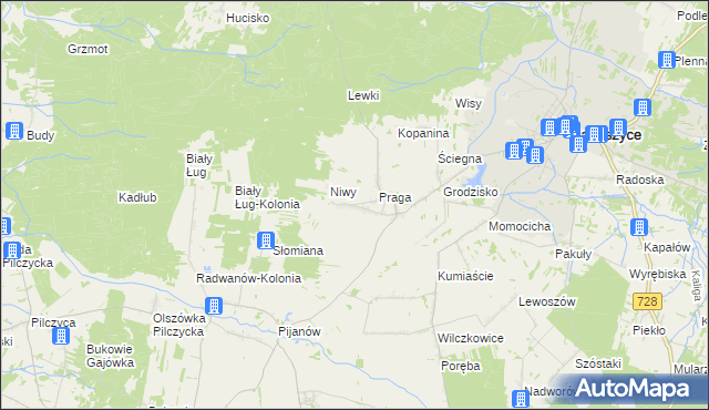 mapa Jakimowice-Kolonia, Jakimowice-Kolonia na mapie Targeo