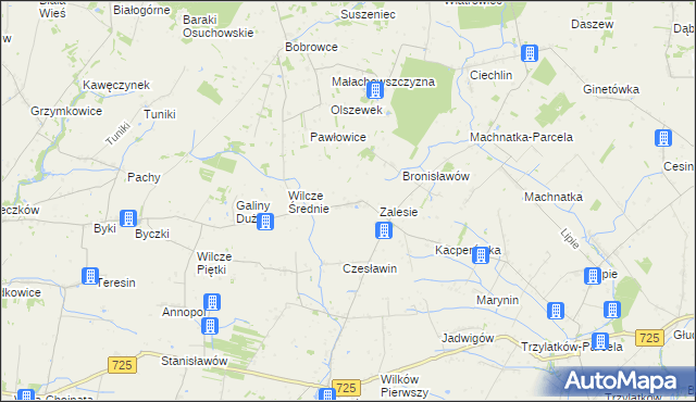 mapa Jakubów gmina Błędów, Jakubów gmina Błędów na mapie Targeo