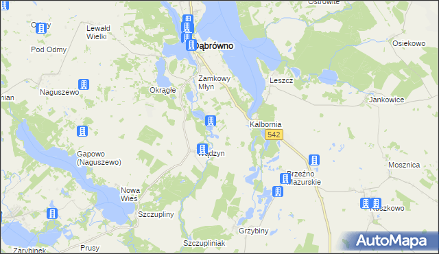 mapa Jakubowo gmina Dąbrówno, Jakubowo gmina Dąbrówno na mapie Targeo