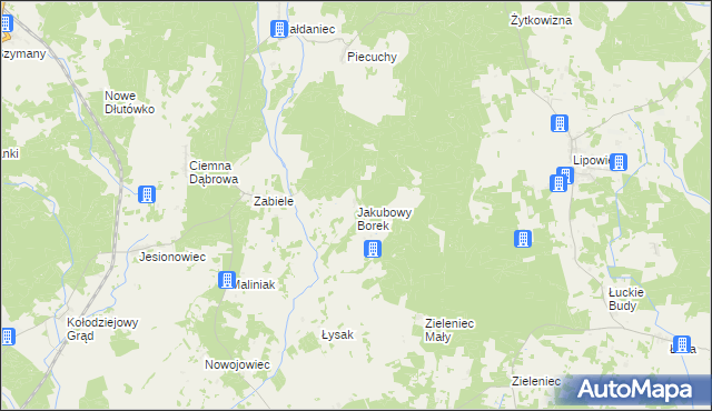 mapa Jakubowy Borek, Jakubowy Borek na mapie Targeo