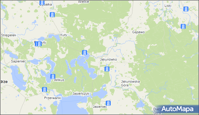 mapa Jakunówko, Jakunówko na mapie Targeo