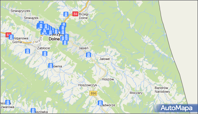 mapa Jałowe, Jałowe na mapie Targeo