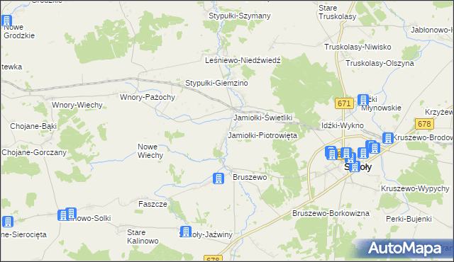 mapa Jamiołki-Piotrowięta, Jamiołki-Piotrowięta na mapie Targeo