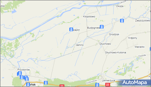 mapa Jamno gmina Słońsk, Jamno gmina Słońsk na mapie Targeo