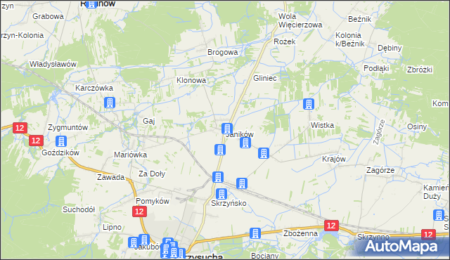mapa Janików gmina Przysucha, Janików gmina Przysucha na mapie Targeo